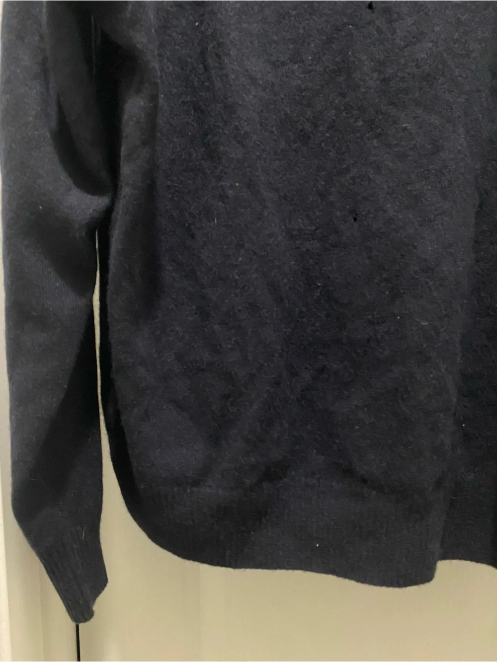 NWT Giasone Cashmere Navy Half-Zip Ribbed Mock Neckline Luxury Sweater XL Flaw